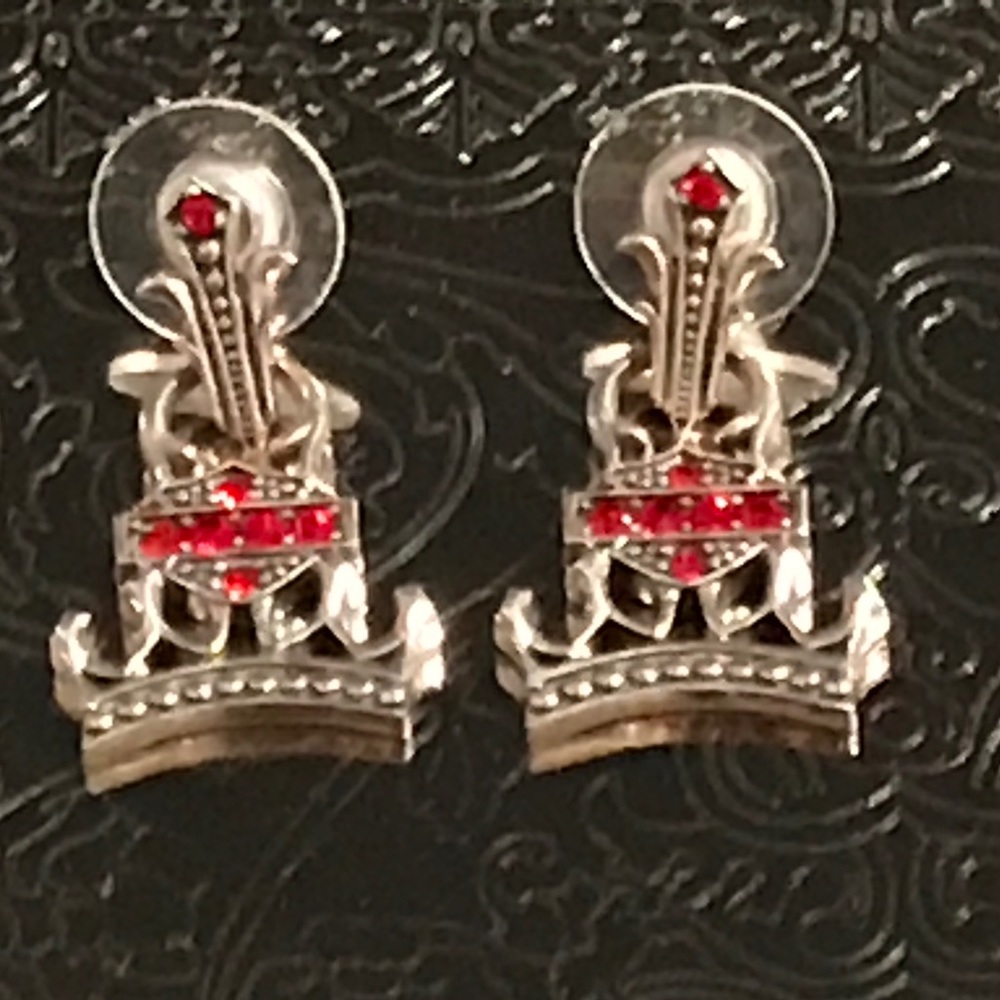 ‼️SOLD‼️♥️ 925 Harley Davidson Ruby Earrings ♥️